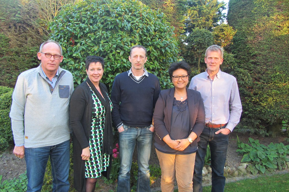 Uw CVE bestuur 2015: v.l.n.r. Piet Baars, Jacqueline Loosman, Peter Bruijnes, Ramona Brongers en Frans Hollewand.