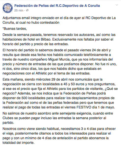 riazororg's tweet photo. Comunicado de la @fpdeportivistas. http://t.co/wEE5X0tyu8