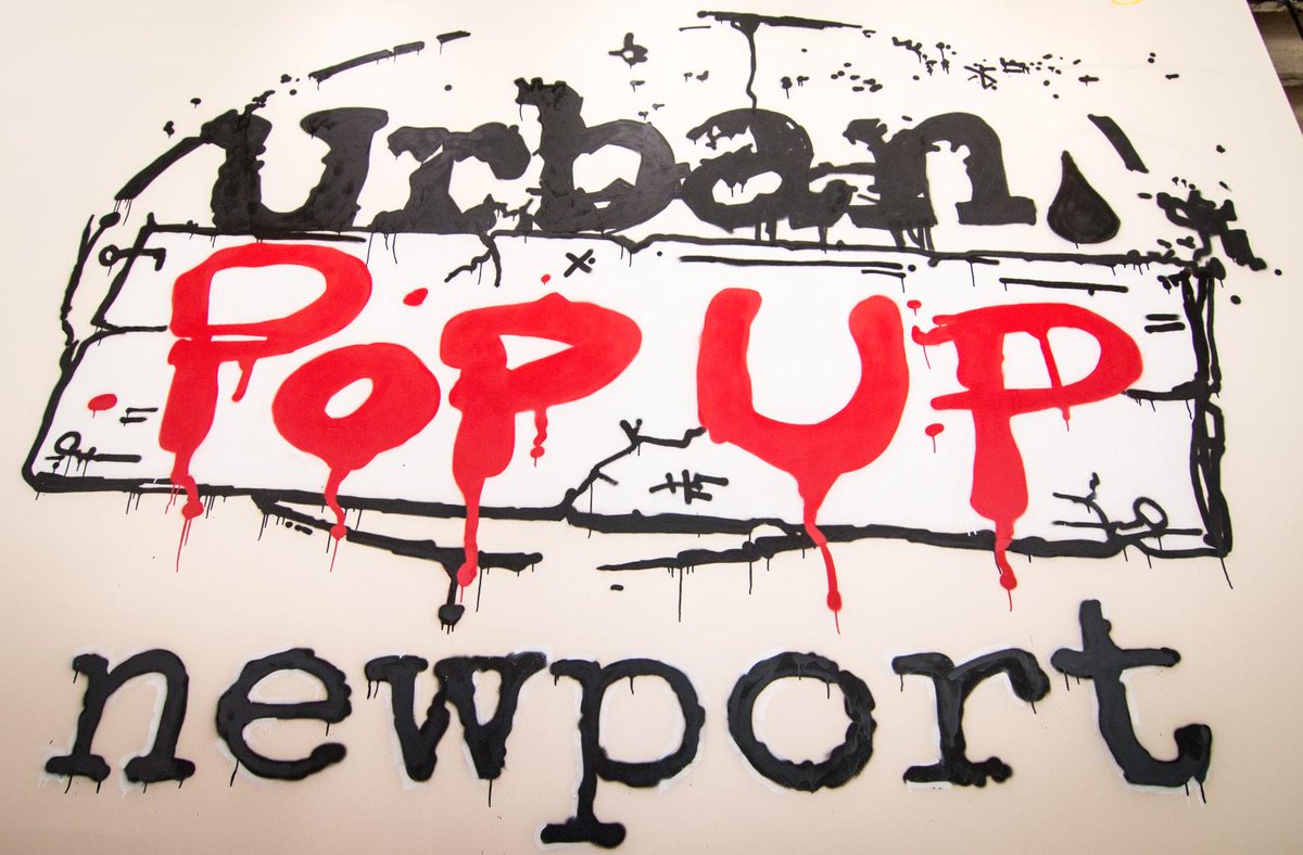 The in-house artist at @UrbanTapNewport, <a href="/EdApLlwyd/">Ed Ap Llwyd</a>, has done a great job branding the new pop up.