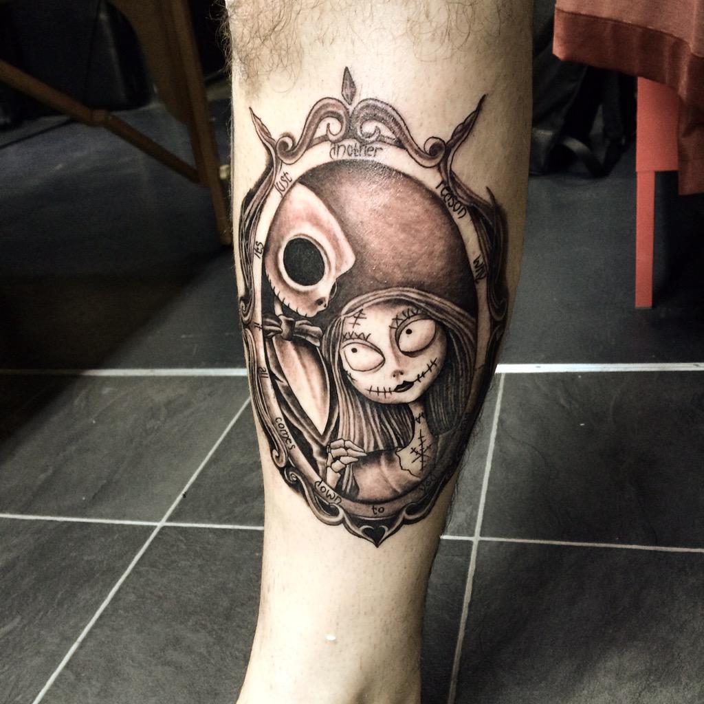 Amazing detail in this Jack and Sally couples tattoo Tag someone who you want to get matching tattoos with Artist Instagram #49 Amazing detail in this Jack and Sally couples tattoo Tag someone who you want to get matching tattoos with Artist Instagram