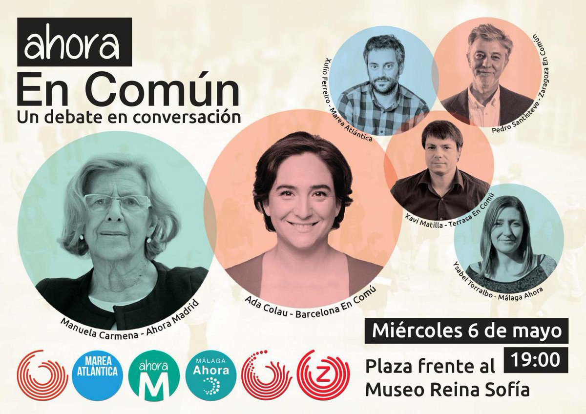 #LlegaCambio24M <a href="/mlgAHORA/">Málaga Ahora</a> <a href="/bcnencomu/">Barcelona en comú</a> @TerrassaEnComu <a href="/mareatlantica/">Marea Atlántica</a> <a href="/AhoraMadrid/">Ahora Madrid</a> y nos vemos el día 6 en Madrid.