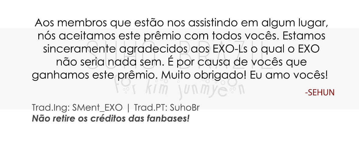 SuhoBr's tweet photo. [TRADUÇÃO] 28/04/15 - Discurso do SUHO e do SEHUN @ The Show #CallMeBaby15thWin http://t.co/eHOEREofrr