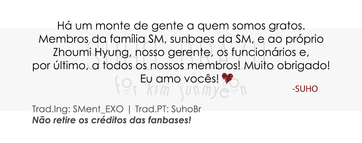 SuhoBr's tweet photo. [TRADUÇÃO] 28/04/15 - Discurso do SUHO e do SEHUN @ The Show #CallMeBaby15thWin http://t.co/eHOEREofrr