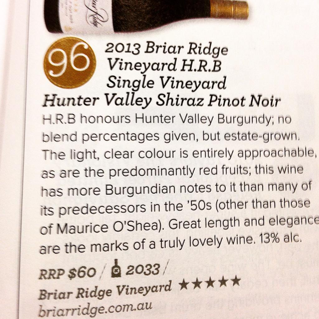 And a note on our HRB Shiraz Pinot Noir - the blend percentages are 52% Shiraz and 48% Pinot Noir.
