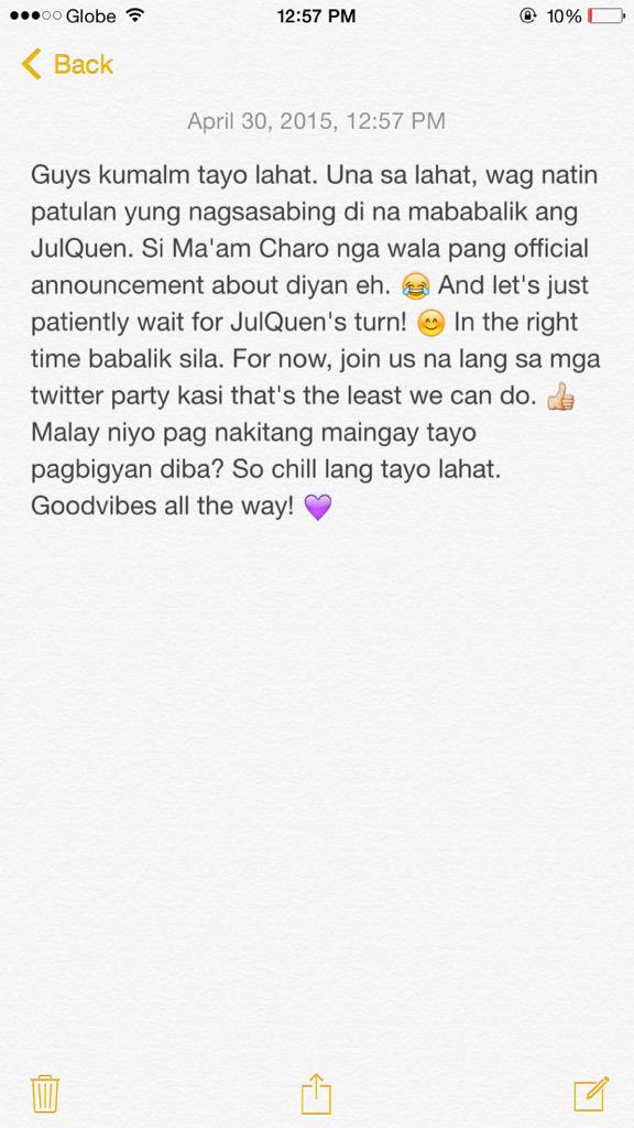 JulQuen_Yakap's tweet photo. To all JulQuen fans http://t.co/OlhkTvmkvw
