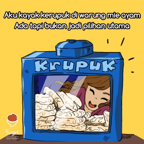 YogrtID's tweet photo. Ih sedih banget disamain sama kerupuknya warung mie ayam :( #YogJoke http://t.co/W97LbFYB2o