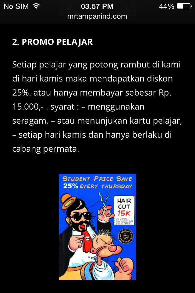 Dan jgn lupa cek website kita untuk promo promo yang ada. Di : mrtampanind.com