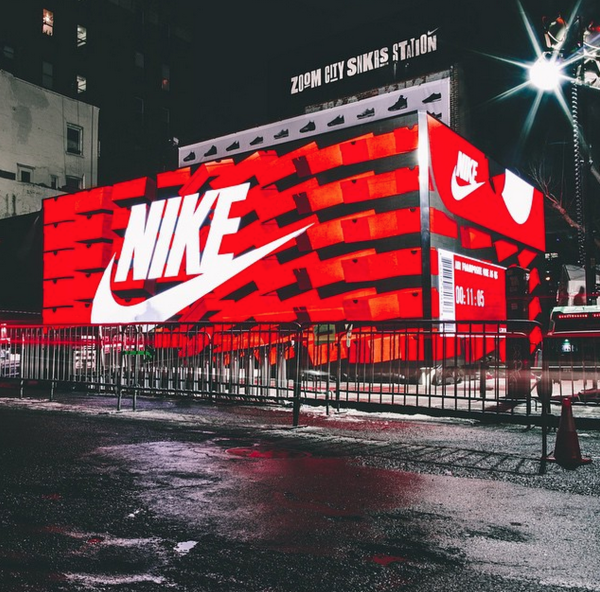 Nike and Adidas shoe box pop-up stores 