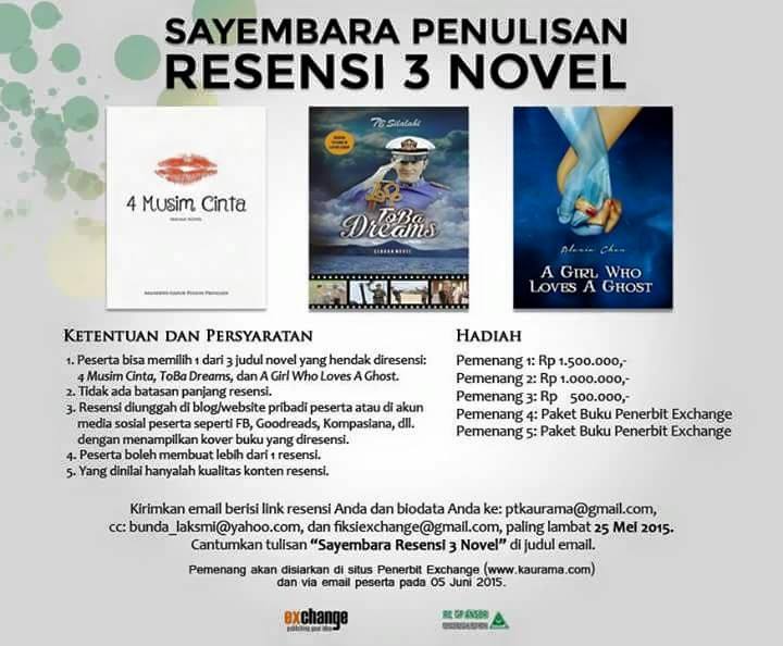 PenerbitDolphin's tweet photo. Lomba Resensi 3 Novel. Cukup pilih salah satu judul. Ayo ikutan, masih ada waktu sampai 25 Mei 2015.. ^^ http://t.co/aedqaM0A7f
