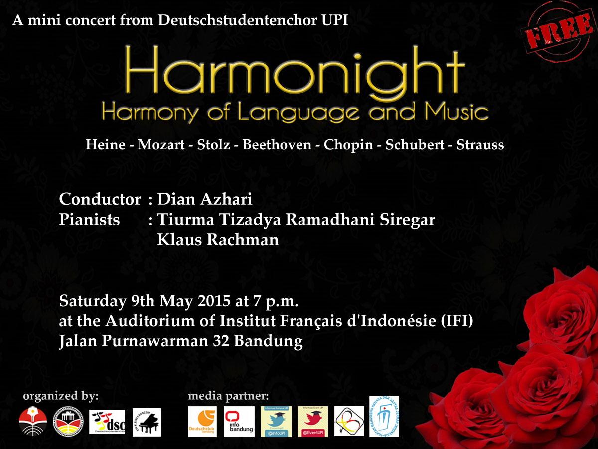 HIMA P.B. Jerman UPI presents a mini concert: #HARMONIGHT. Free Entry on Saturday 9 Mei 2015 at IFI  <a href="/infoDSV/">D. Studenten Verband</a>