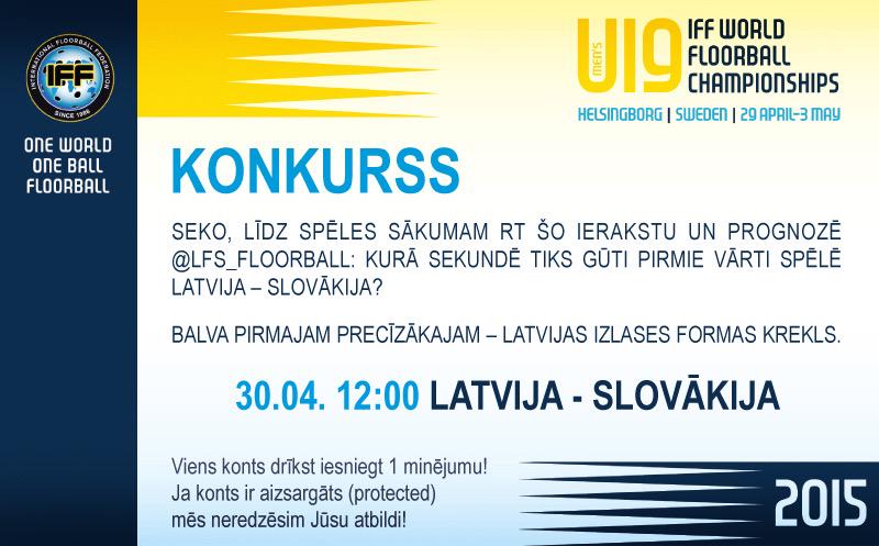 LFS_floorball's tweet photo. Konkurss! RT, seko, prognozē un iegūsti Latvijas izlases formas kreklu. #florbols #u19wfc http://t.co/gwgA2xG7jA