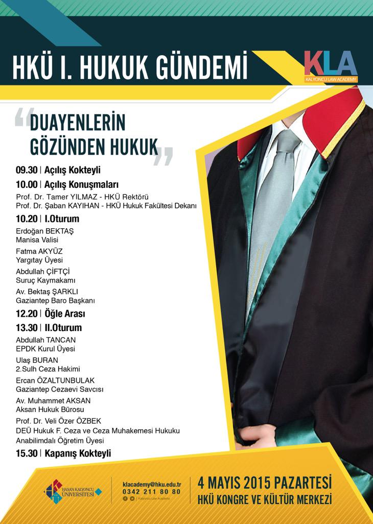 4 MAYIS 2015 PAZARTESİ GÜNÜ 1.HUKUK GÜNDEMİ İÇİN KKM'DEYİZ !