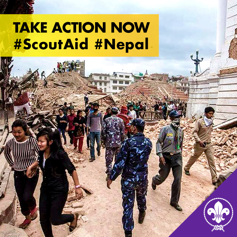 worldscouting's tweet photo. Some $38,000 cash donation collected! More funds needed. Donate Now.Read more http://t.co/H6zx1uEYi5 #scoutaid #nepal http://t.co/6gWdKEKr86