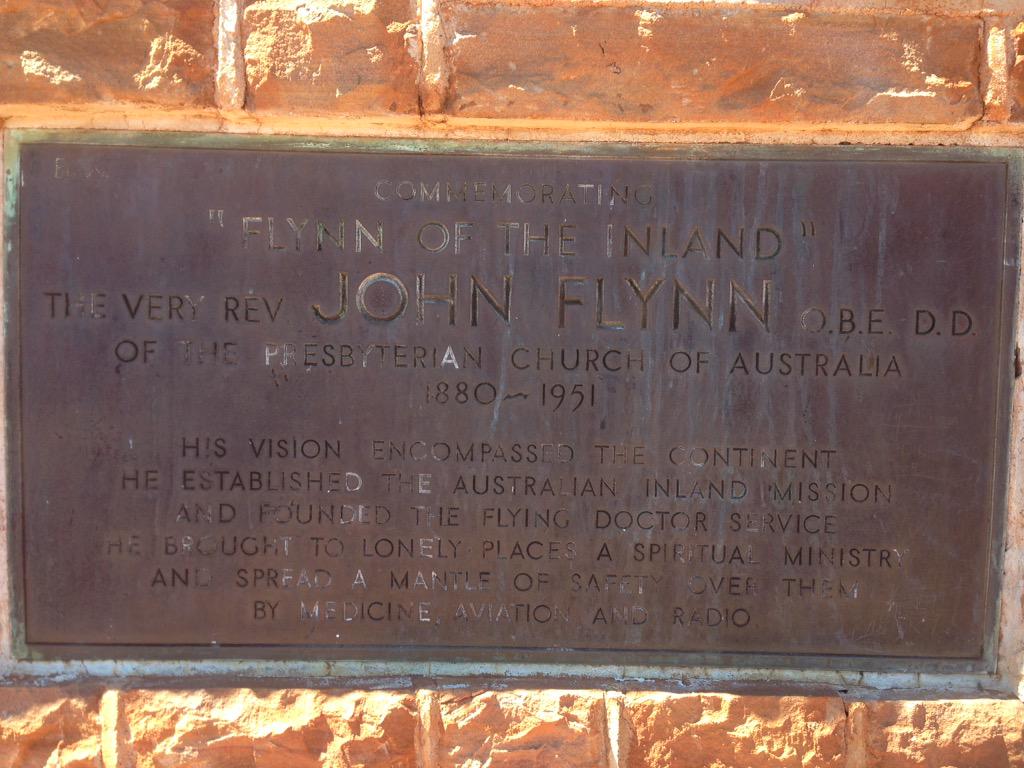 FlyingDrBen's tweet photo. Our travels took us to the red center today. Went past the John Flynn memorial and visited AS visitor center #rfds http://t.co/p9Co8yM4oK