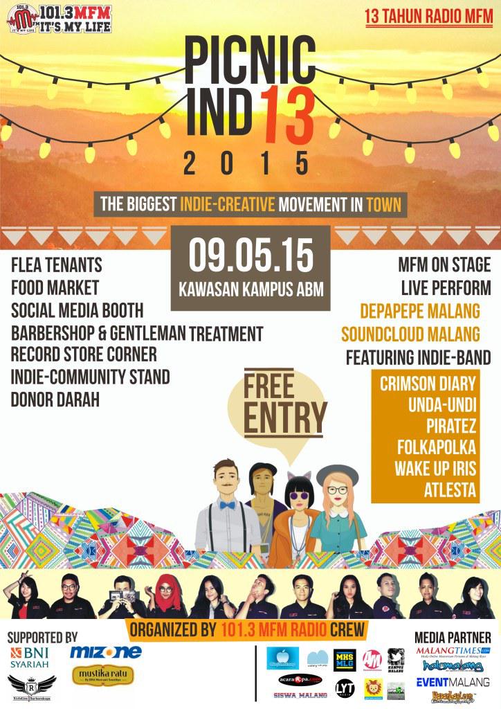 goo.gl/VWQy6j #PICNICIND13 with @piratezofficial <a href="/wakeupiris/">Wake Up, Iris !</a> present by <a href="/1013mfmradio/">RADIO MFM MALANG</a>  #UpcomingEvent