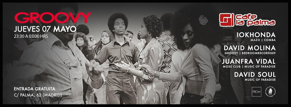 Tengamos un #jueves #groovy con @djdavidmolina <a href="/JuanFraVidal/">Juan Fra Vidal</a> <a href="/davidsouldj/">David Soul</a> &amp; <a href="/iokinllobera/">Iokin Llobera</a> //Entrada #libre //