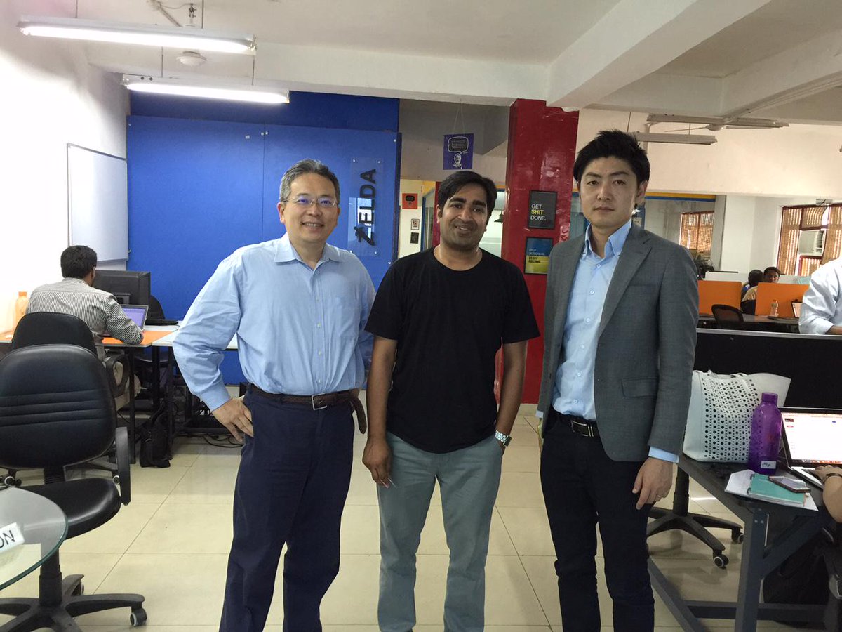 PranayG's tweet photo. @91springboard with Hiro & Taro of M&S Partners - a Japanese fund looking to invest in India. #IndianTechStartups http://t.co/HOeqYqBqMH