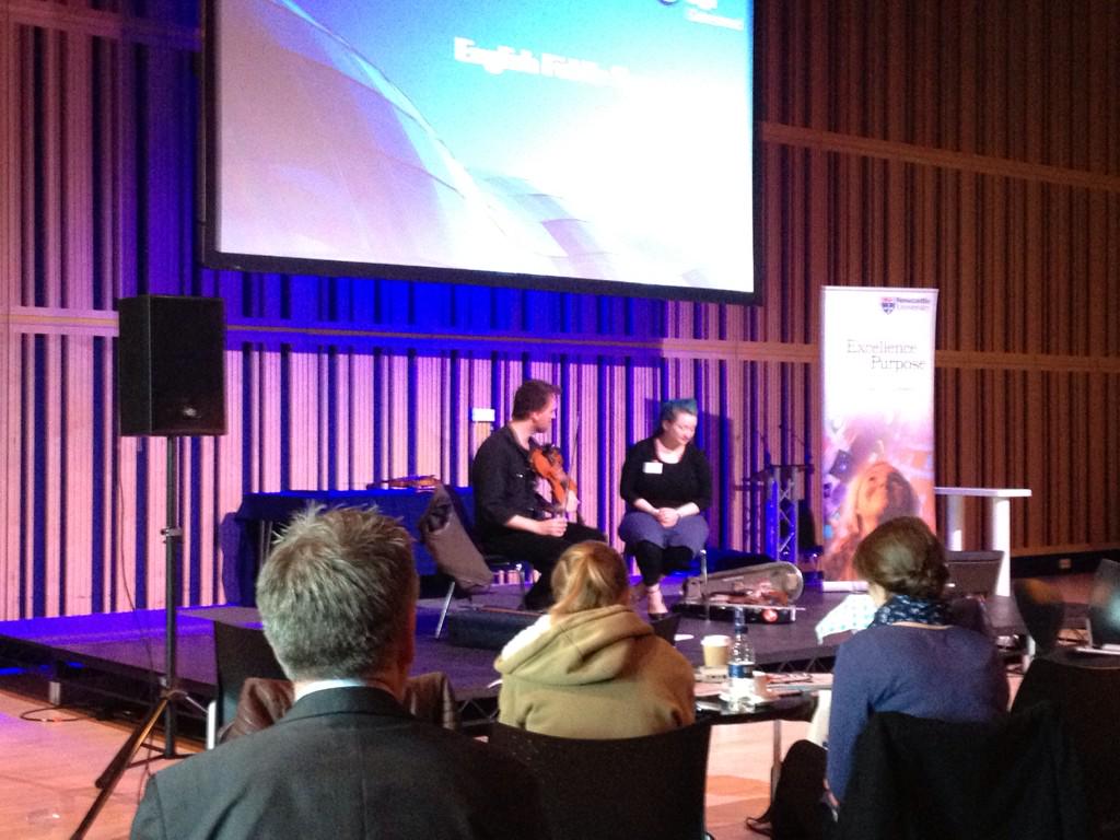 _Folkworks's tweet image. Relaxed lunchtime recital with @boden_jon and @elizacarthy @sage_gateshead in English Fiddle Symposium  #fiddle15
