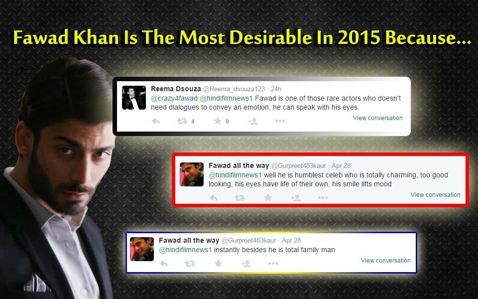 Bollypoll's tweet photo. RETWEET #MostDesirable2015 #FanSpeak @_fawadakhan_ is the most desirable because... Vote-> http://t.co/PNoWNVsfQM http://t.co/qPXysJ0jjL