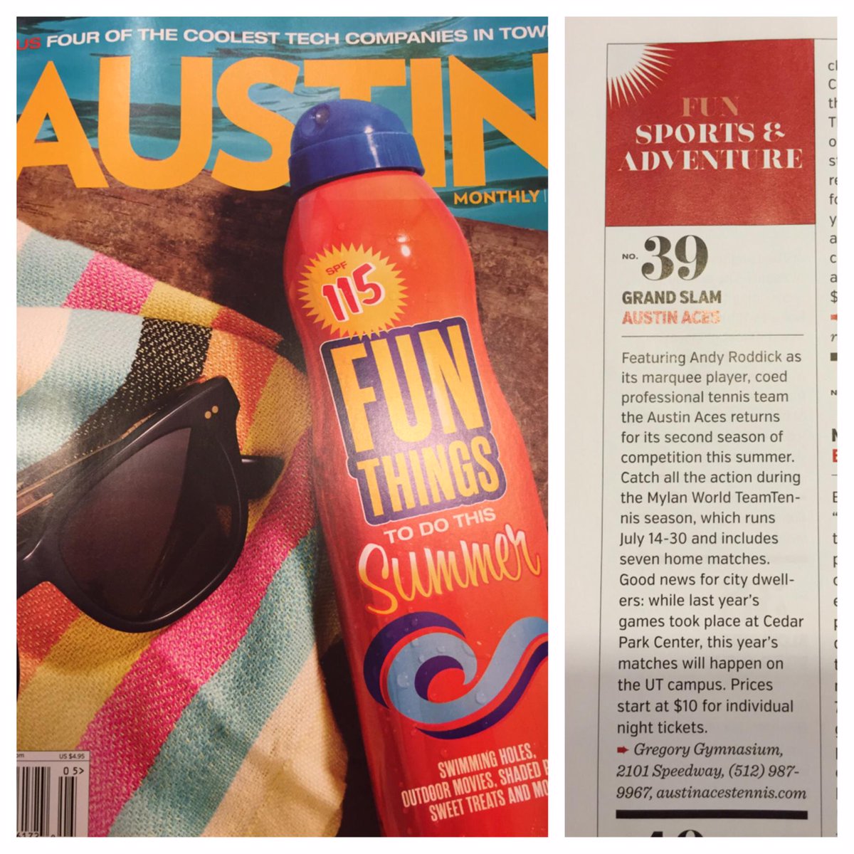 AcesGM's tweet photo. Feeling the love! @AustinAces named 1 of 115 Things to Do this summer by @Austin_Monthly for second year in a row! http://t.co/2qpC634dDh