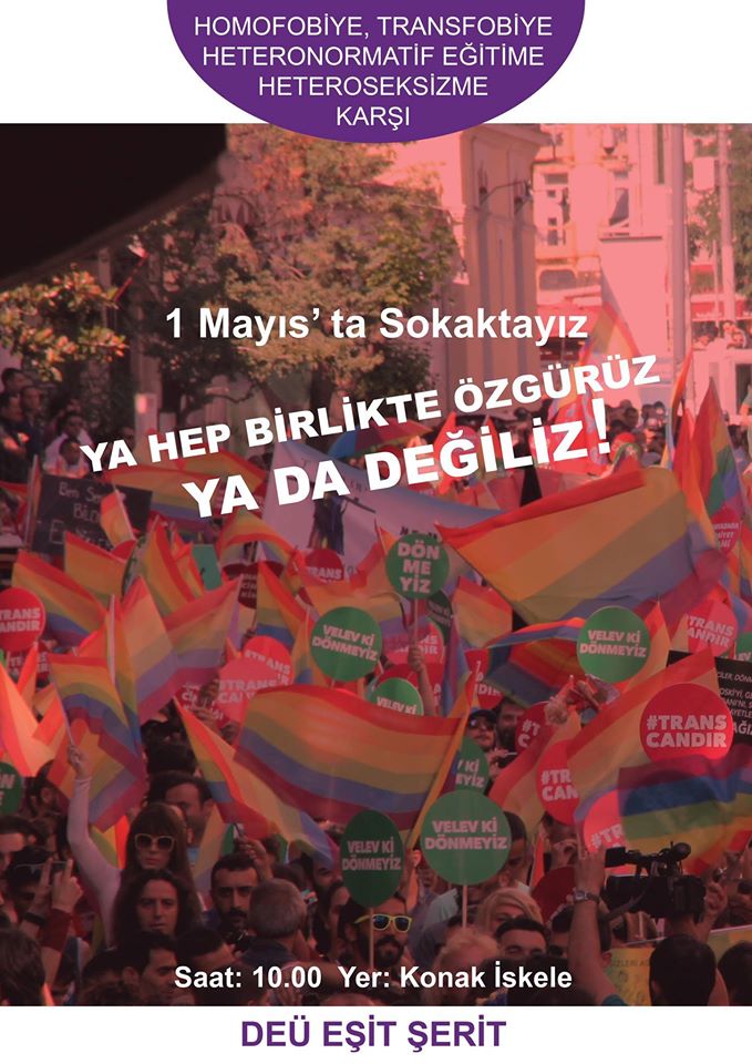 KaosGL's tweet photo. birimiz bile özgür değilsek hepimiz tutsağız! #1Mayıs http://t.co/87CR1UnLgc