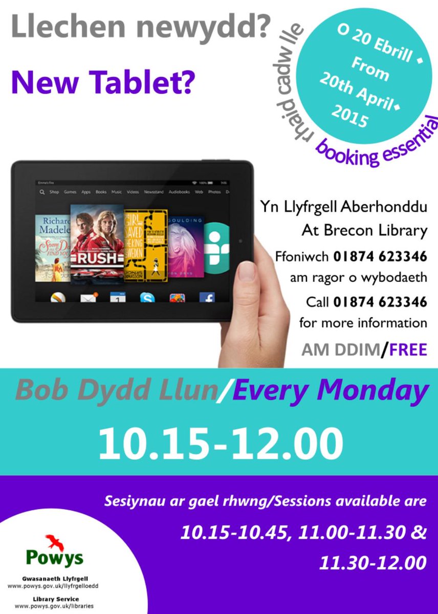 BreconLibrary's tweet image. If you'd like to join us for a Monday morning #TabletTraining session, do book a spot - it's proving popular!