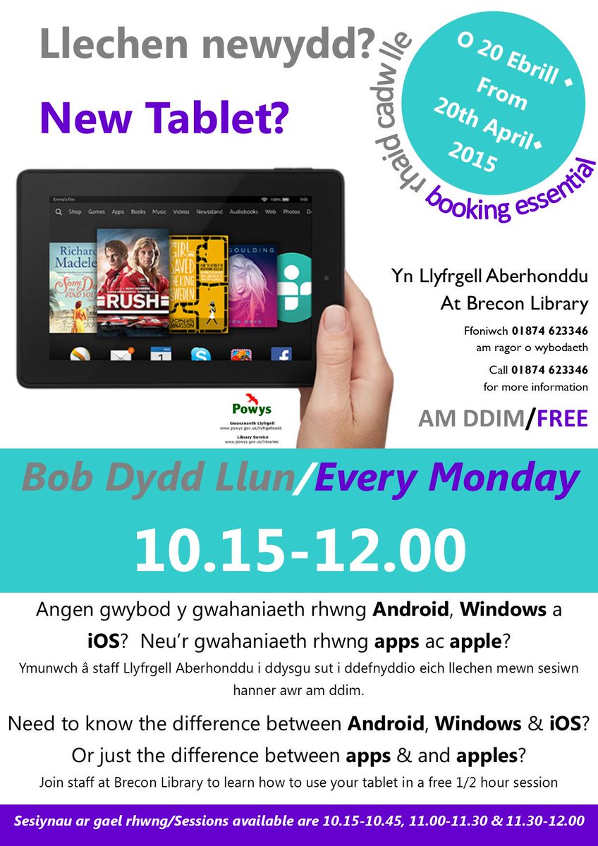 BreconLibrary's tweet image. Our #TabletTraining is over for another week - have any questions? Pop into @BreconLibrary &amp;amp; book a slot!