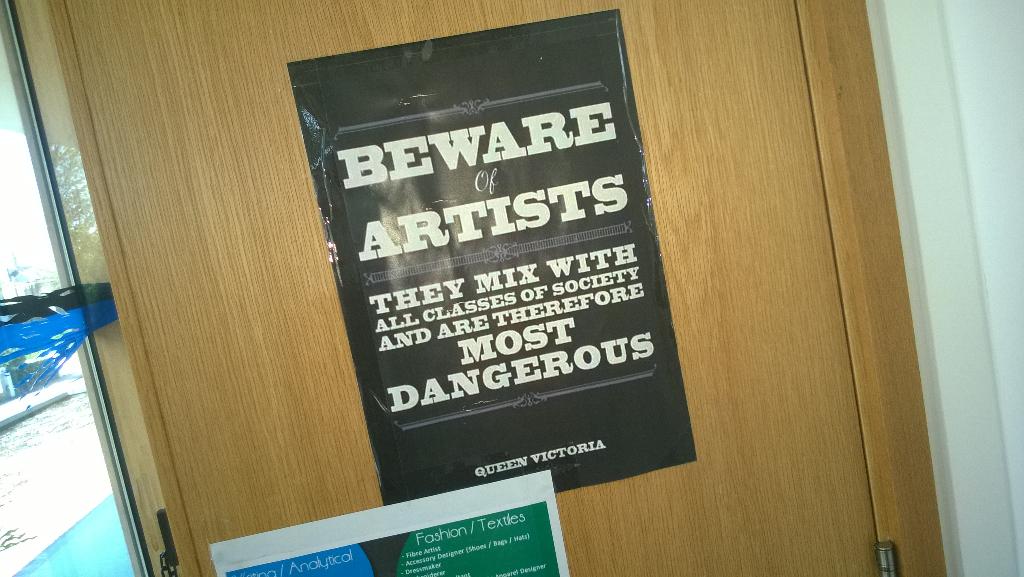 Saw this on the door if a school art room this morning..... Share with an artist and make them smile!