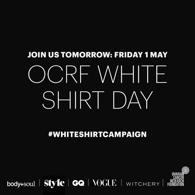 witcheryfashion's tweet photo. OCRF White Shirt Day is tomorrow! Wear your white shirt to help put the spotlight on ovari… http://t.co/zeeGL90CFx http://t.co/Zn2isKVv9l