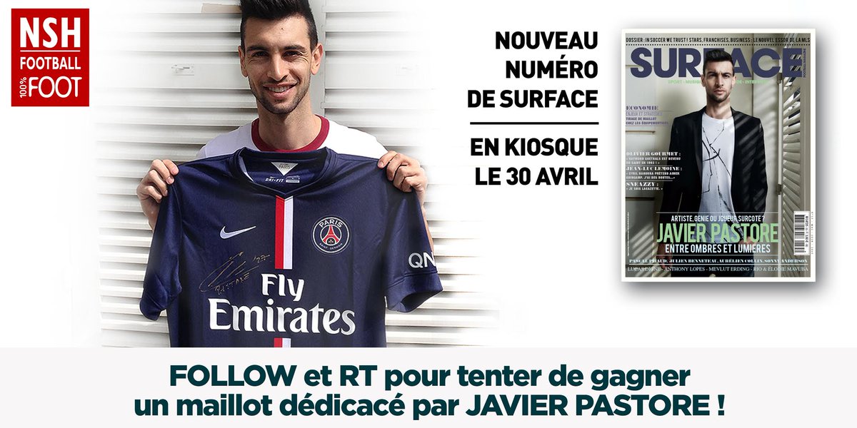 Surface_Mag's tweet photo. RT &amp; Follow @Surface_Mag pour tenter de gagner le maillot dédicacé de @Javi_Pastore 

#surface35 #flaco #pastore #psg http://t.co/ueAVzFkzfS