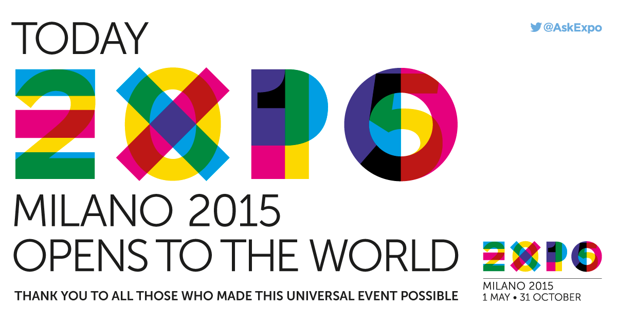 1 May 2015. The whole world is in Milan. #Expo2015's journey starts here!