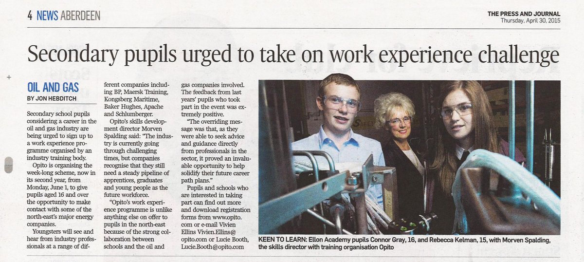 OPITOGlobal's tweet photo. Our Work Experience Week is featured in the @pressjournal - for more info visit our website http://t.co/Krjcjk7TRK http://t.co/3pWvDvog4W