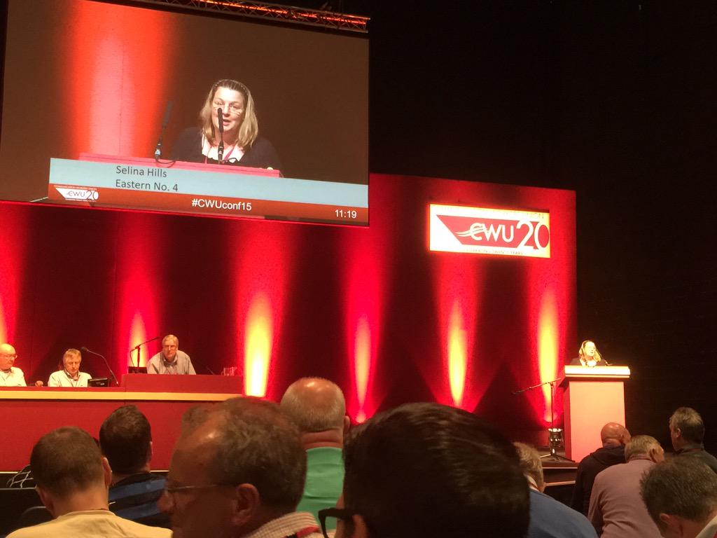 cwuEastern__No5's tweet photo. Selina Hills from Eastern No4 moving motion 109 with a nice first time speech @cwuconference http://t.co/52JhFPjTFa