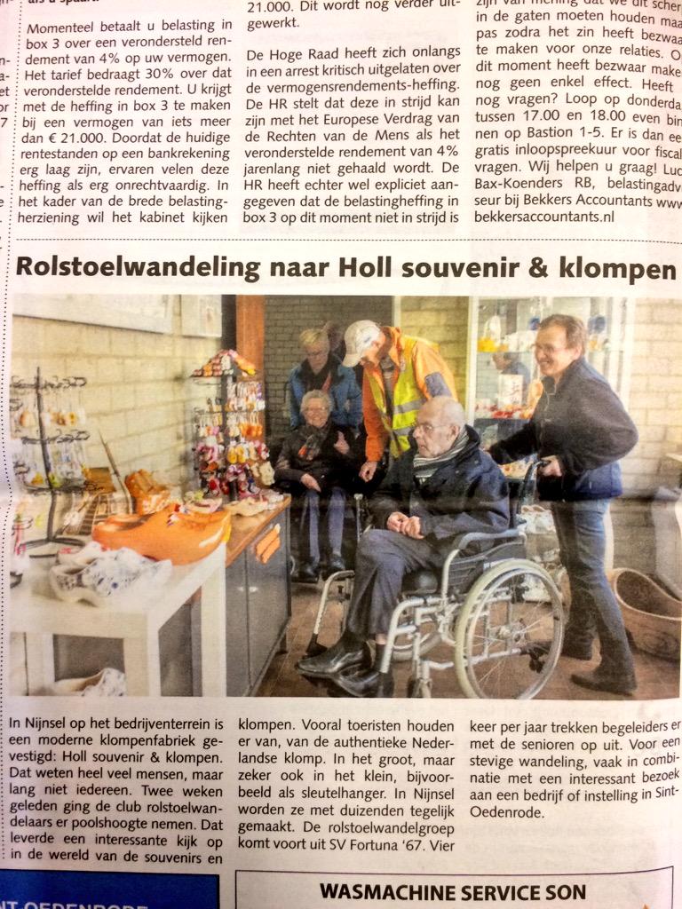 Weer leuk stukje in krant. Dit keer @DeMooiRooiKrant over rolstoelwandeling ism <a href="/SVfortuna67/">S.V. Fortuna'67</a> #aardigzijnkostniets