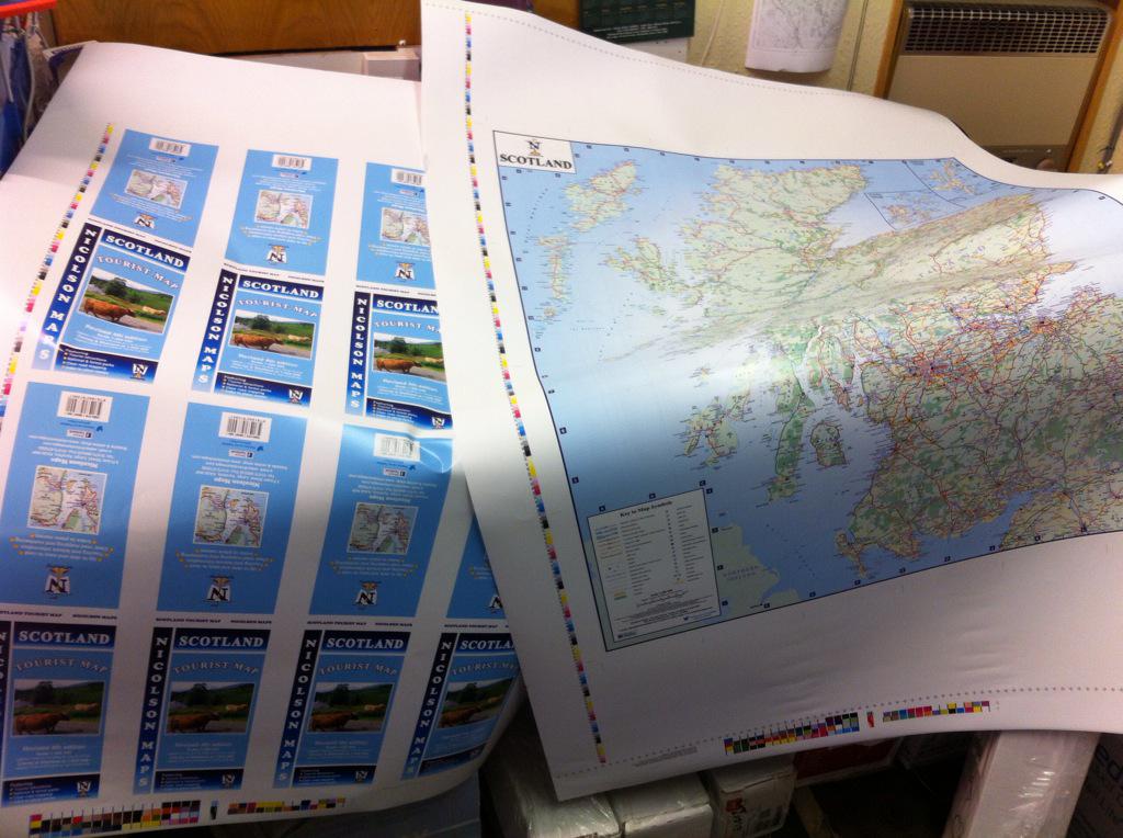 NicolsonMaps's tweet image. Proof copies of our Scotland Tourist Map have arrive today :-)