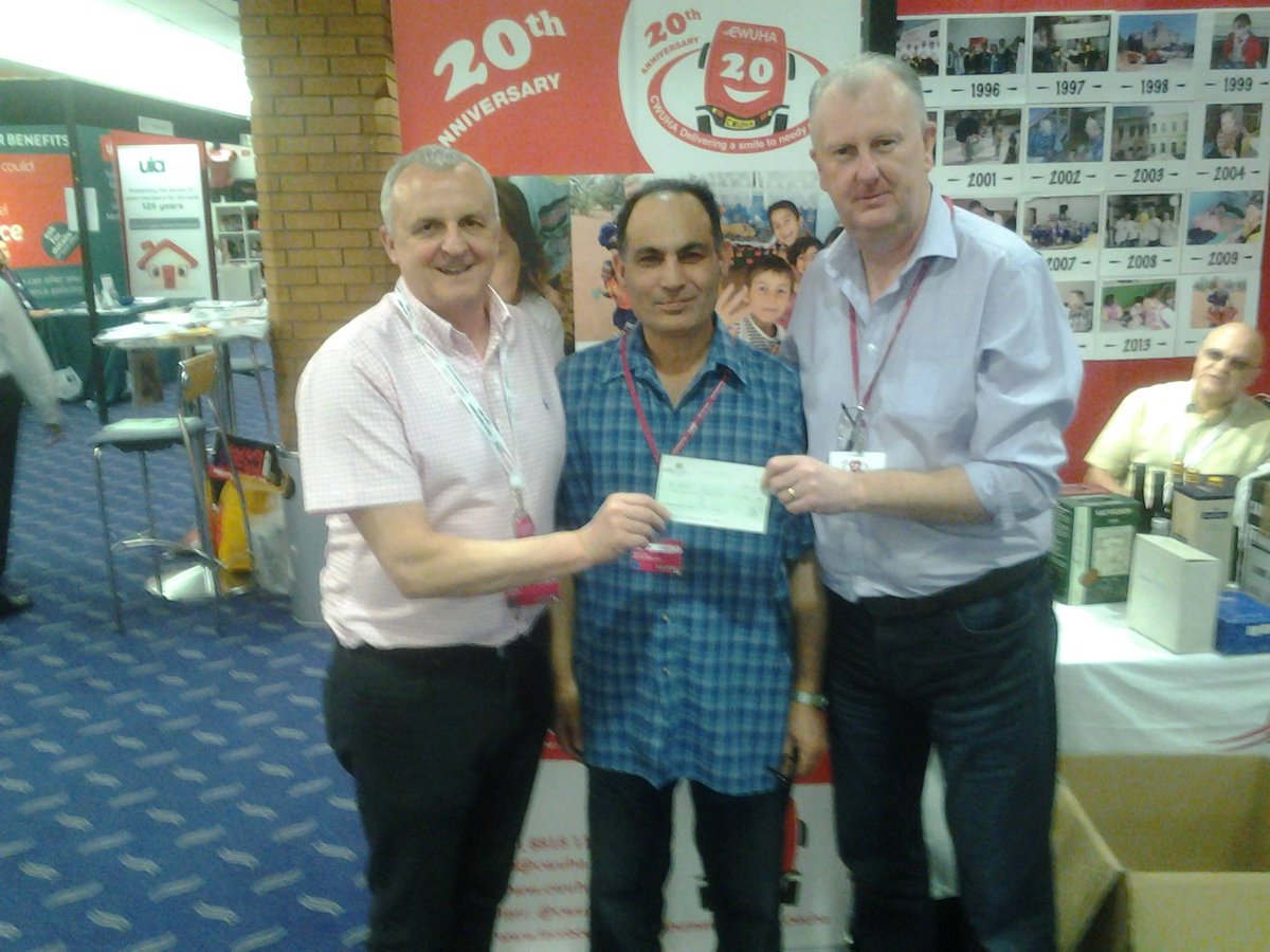 NWCWU's tweet photo. Pictured with Tony Rupa​ &amp; @NWCWU is M ( Purvis ) Khan winner of the @cwuha  £500 raffle prize. @cwuconference http://t.co/KYhMRQ81gJ