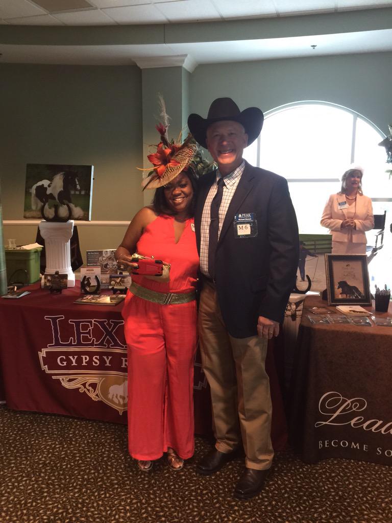 GoGypsyHorse's tweet photo. Mike Branch and our Gypsy Horses are a big hit at the Derby this morning! #LexLinatDerby #gypsyvanners #MikeBranch http://t.co/aDV6RALypi