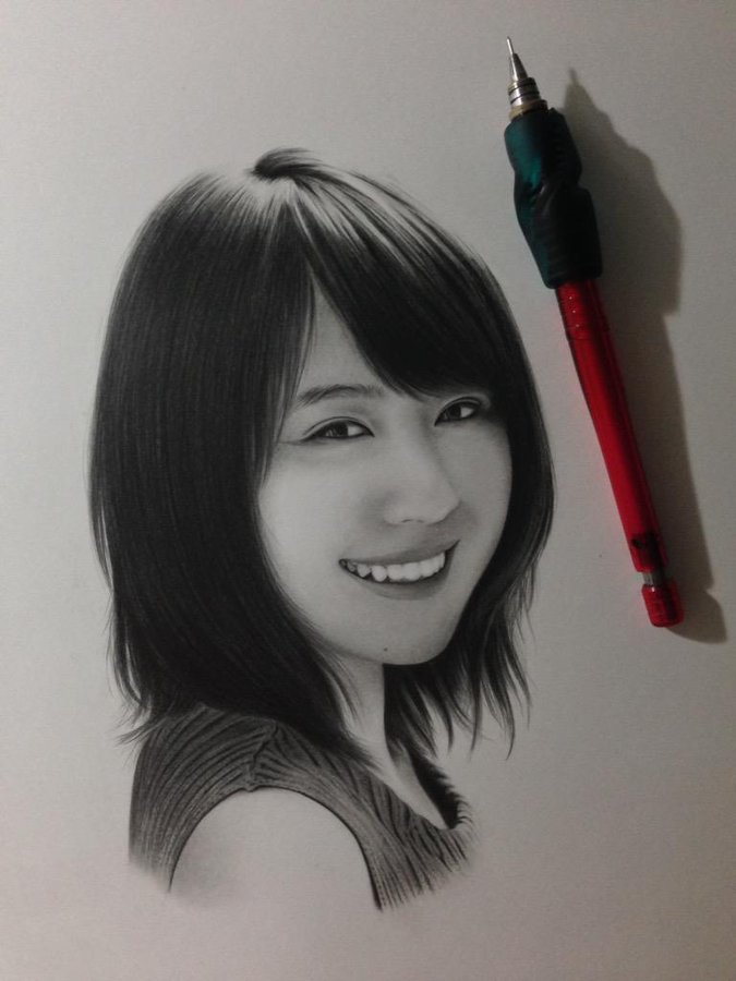 有村架純さんの笑顔 シャープペンで描いてみたんだ 画像 ハフポスト News
