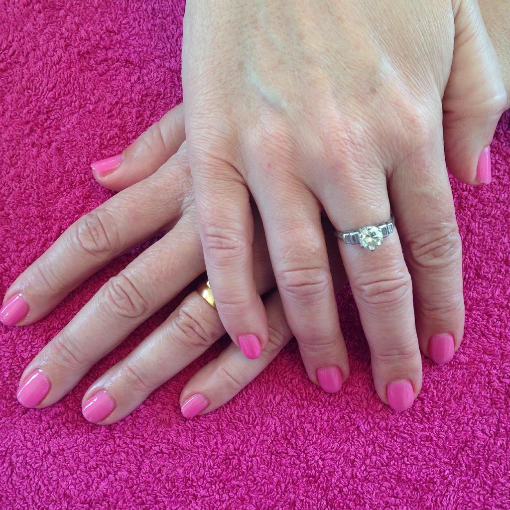LoveMyDoHair's tweet photo. Pink nails has been really popular lately. Gel manicures start from *£15* Mobile appointments available. http://t.co/rUu1pOUtKL