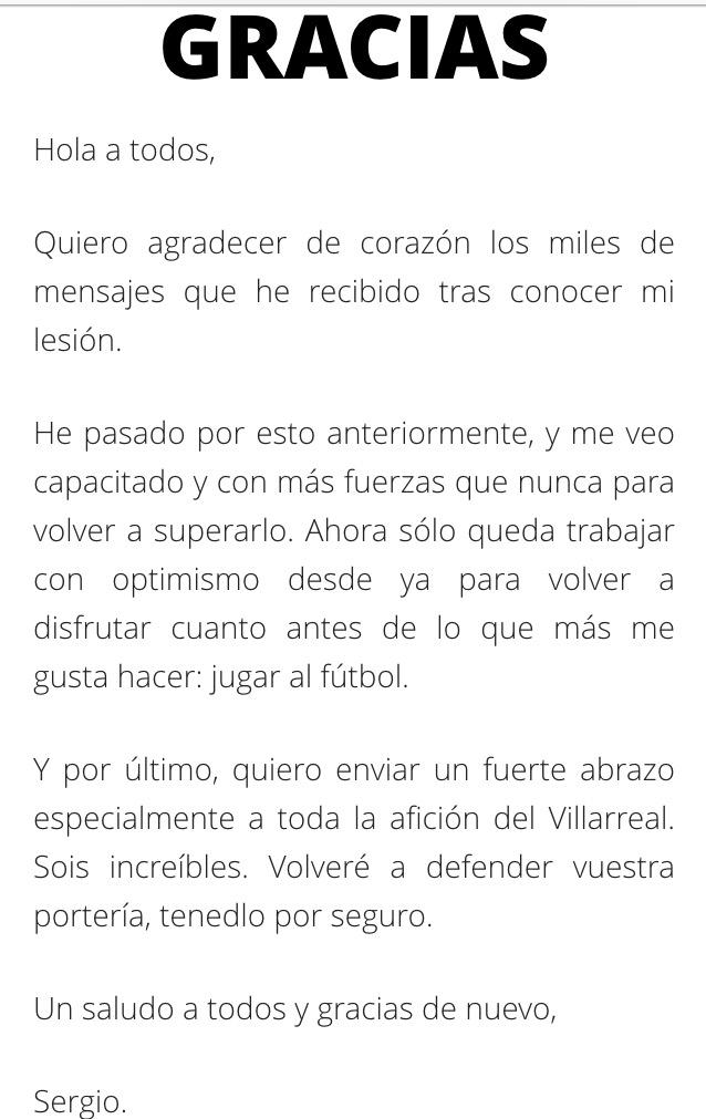 monicabenaventv's tweet photo. Esta es la carta de @SergioAsenjo1 en su web. #ÁnimoSergio #ÁnimoAsenjo http://t.co/P6u5hYa8qv