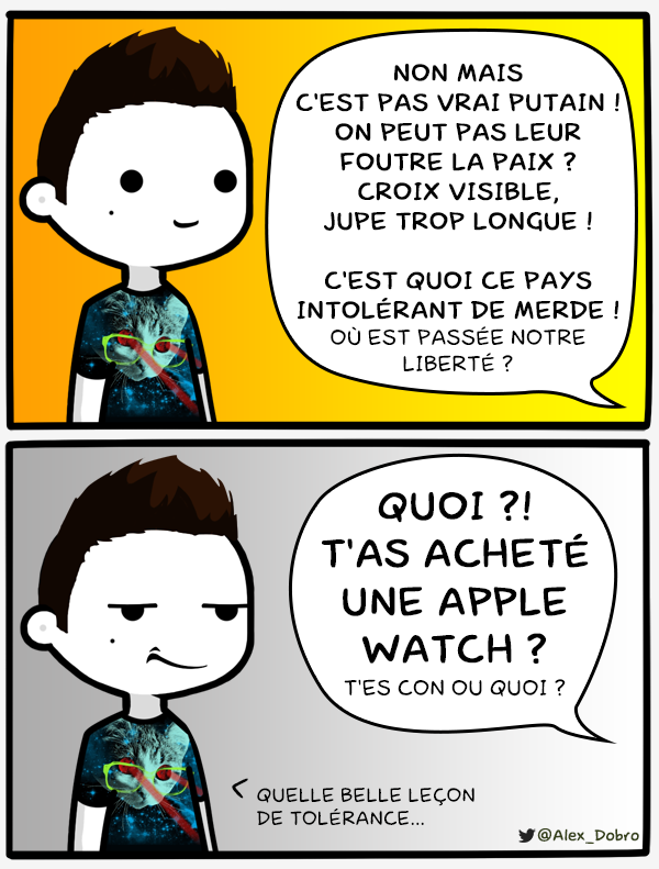 Alex_Dobro's tweet photo. La tolérance en France
#AlexBD http://t.co/9mBrDLNiHe