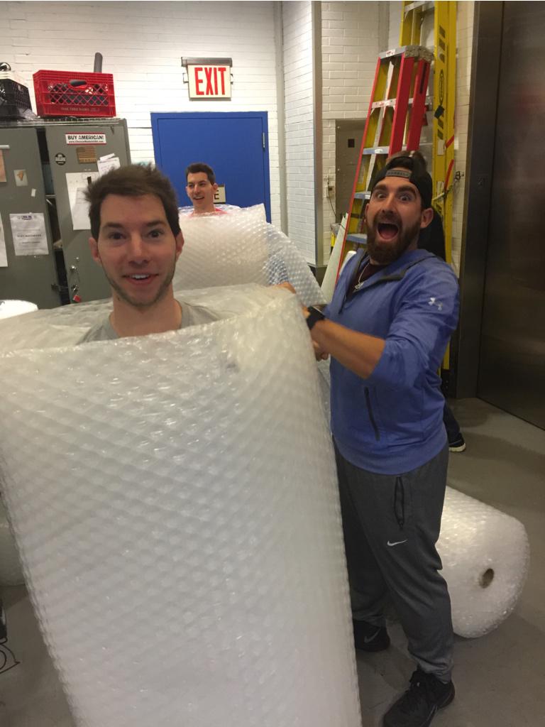 Dude Perfect on Twitter "Bout to commence an epic sumo bubble wrap