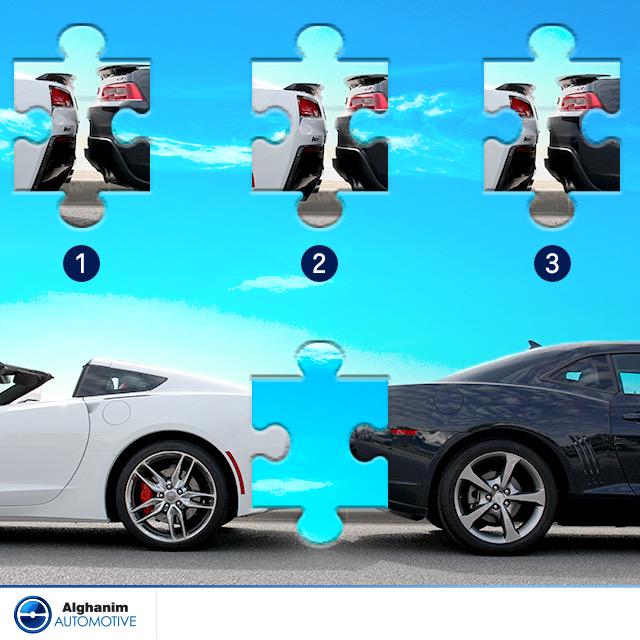 ChevroletKW's tweet photo. ุชูุฏุฑูู ุชุนุฑููู ุงููุทุนุฉ ุงููุงูุตุฉุ
Can you guess the missing piece?
#AlghanimAuto http://t.co/535aULSIAL