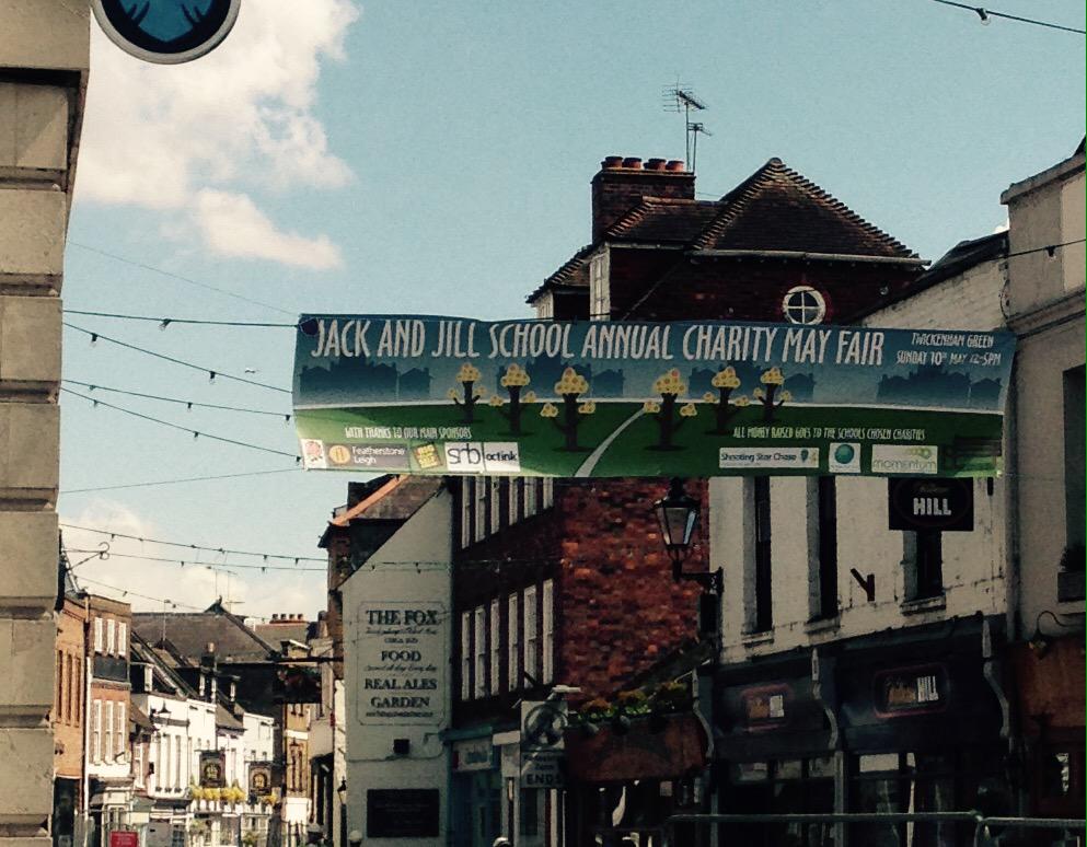 JackandJillFair's tweet photo. ROLL UP ROLL UP
Our church street banner is up and looking amazing
Thank you @octink @ChurchStTwicker @CrusaderTravel http://t.co/GkHevTkrHR