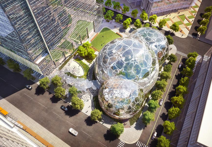 ForbesTech's tweet image. Amazon is currently building a new headquarters in Seattle. More cool tech offices: onforb.es/1ECMCXM