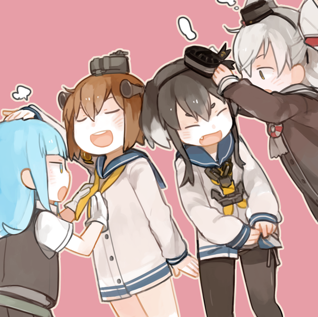 天津風(艦これ) ,初風(艦これ) ,時津風(艦これ) ,雪風(艦これ) 「16駆じゅんびちゅう。 」|グライダーのイラスト