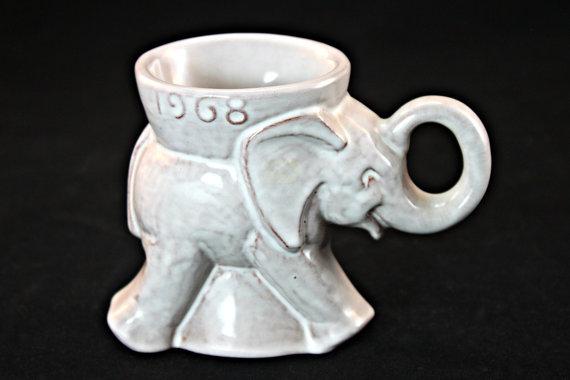 1968 Frankoma GOP Mug, First Frankoma Elephant Mug arnd.co/loqUj  #iartg #asmsg