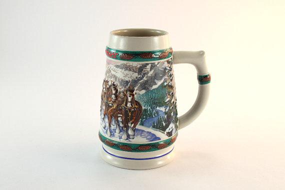 Vintage 1993 Budweiser Christmas Beer Mug Stein Co arnd.co/sC4Dt  #vintage #ccsay