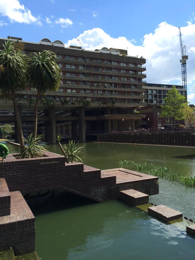 thearchitectdog's tweet photo. Lunch @BarbicanCentre , one of them graduated here you know... http://t.co/wCpQfL8QSF
