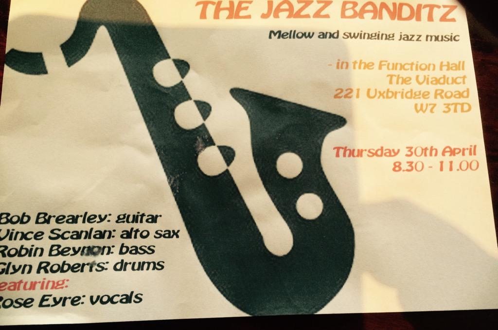 Free entry to see The Jazz Bandit tonight at The Viaduct! Come along to enjoy and support your local band!
